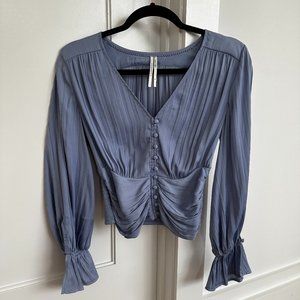 Anthropologie Blue Button front Blouse